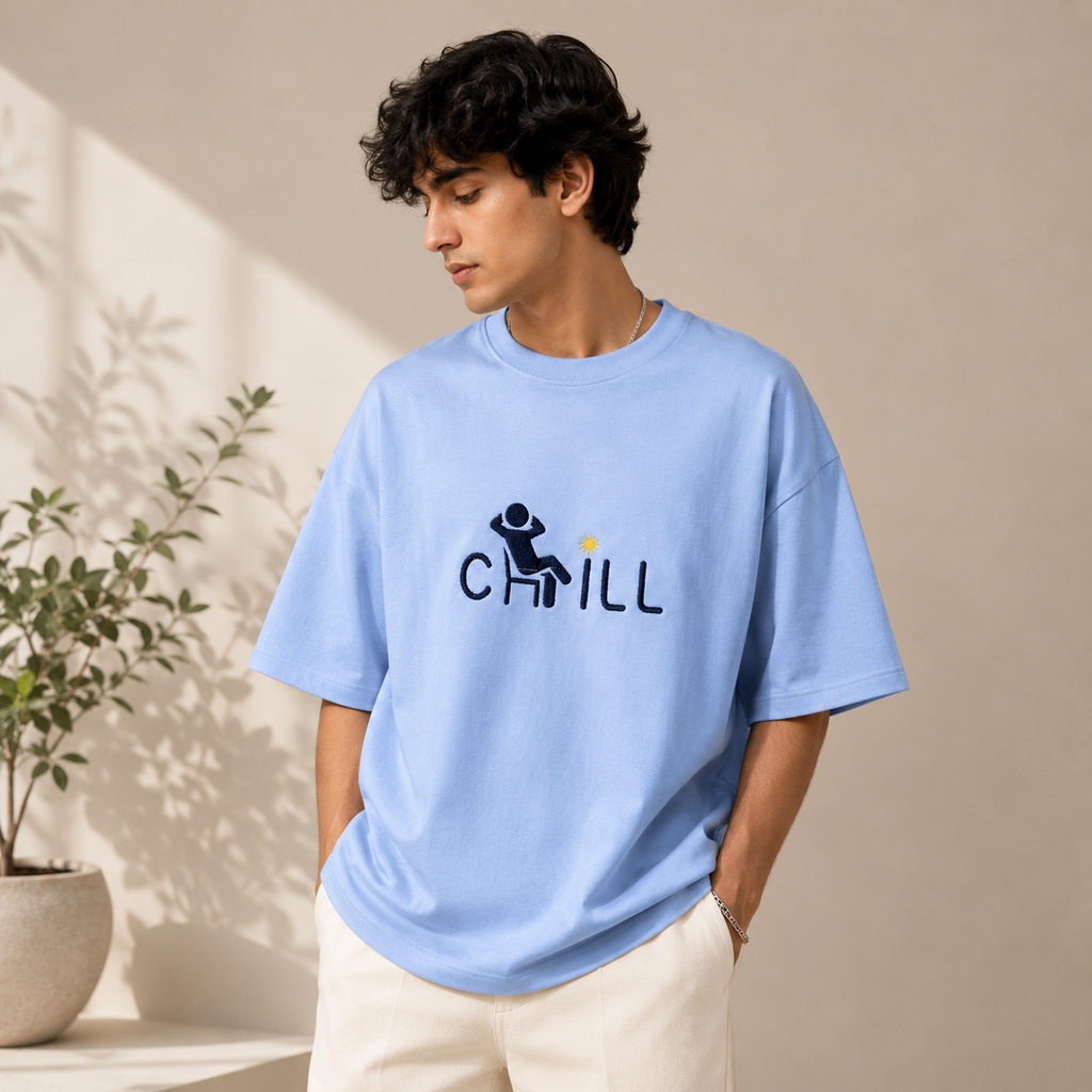The Embroidered "CHILL" Heavyweight Tee