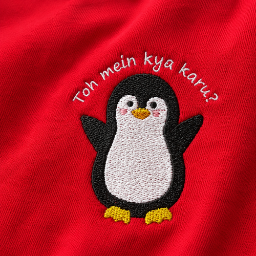 "Toh Mein Kya Karu?" The Sassy Penguin Embroidered