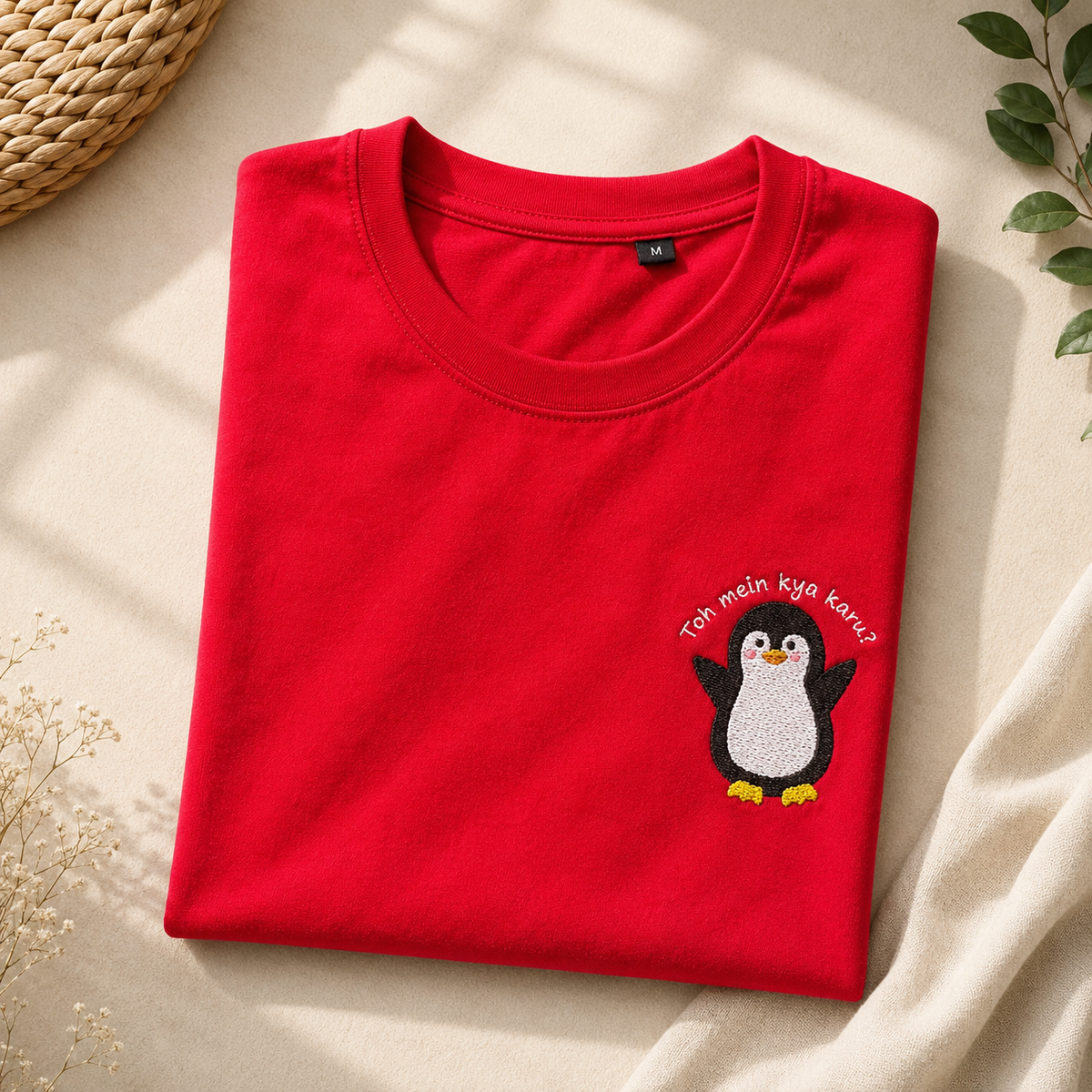 "Toh Mein Kya Karu?" The Sassy Penguin Embroidered