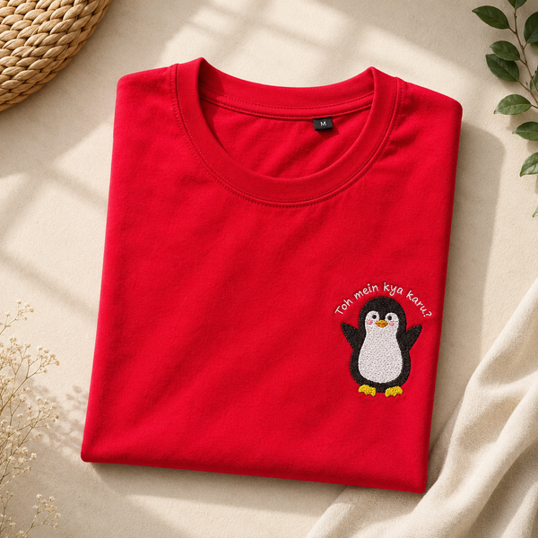 "Toh Mein Kya Karu?" The Sassy Penguin Embroidered